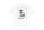 Biały t-shirt w stylu oversize, z nadrukiem z przodu i z tyłu. Z przodu z nadrukiem maszyny Paczkomat, a z tyłu z zabawnym nadrukiem etykiety wysyłkowej