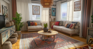 Salon w stylu boho