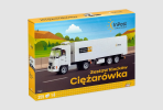 Opakowanie zestawu klocków ciężarówki InPost, 355 elementów, jedna figurka.