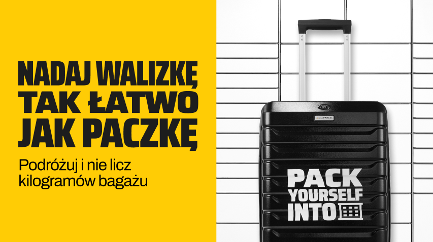Nadaj walizke tak samo jak paczkę i podróżuj bez liczenia kilogramów bagażu. Nowa walizka od sklepu InPost, walizka która mieści się do maszyny Paczkomat w gabaryt C.